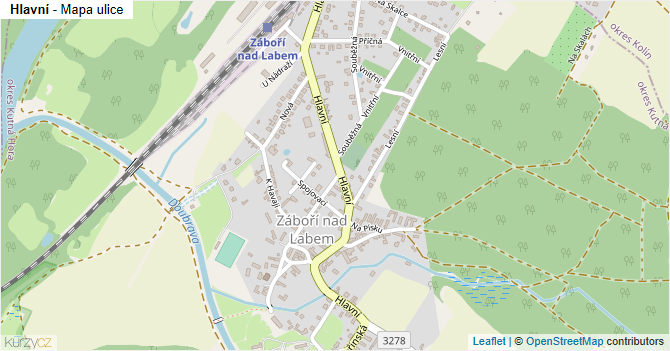 Hlavní - mapa ulice