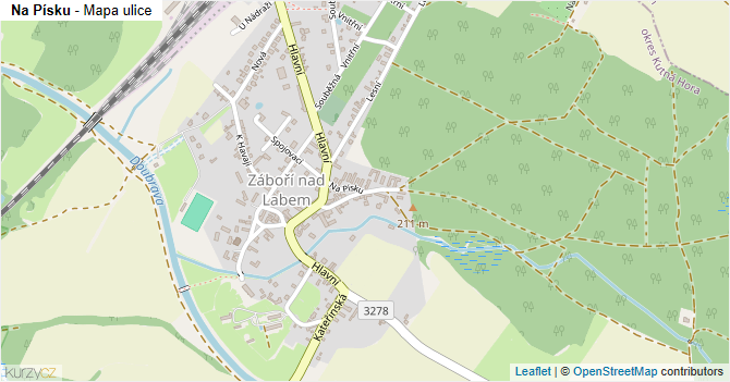 Na Písku - mapa ulice