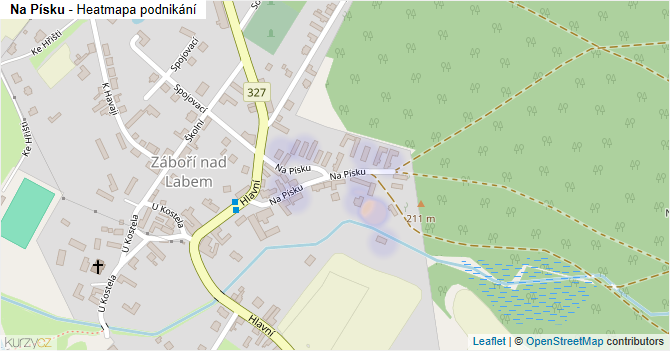 Na Písku - mapa podnikání