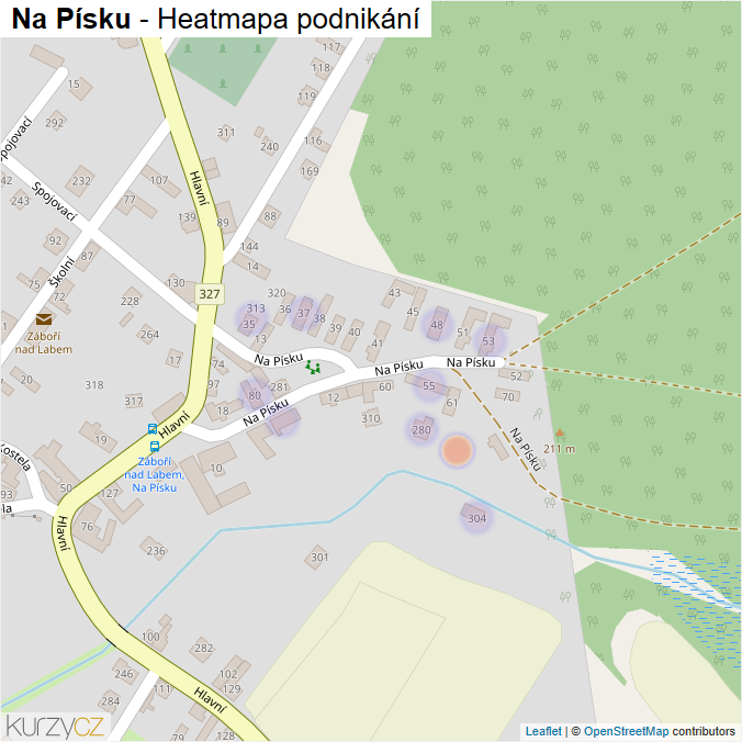 Mapa Na Písku - Firmy v ulici.