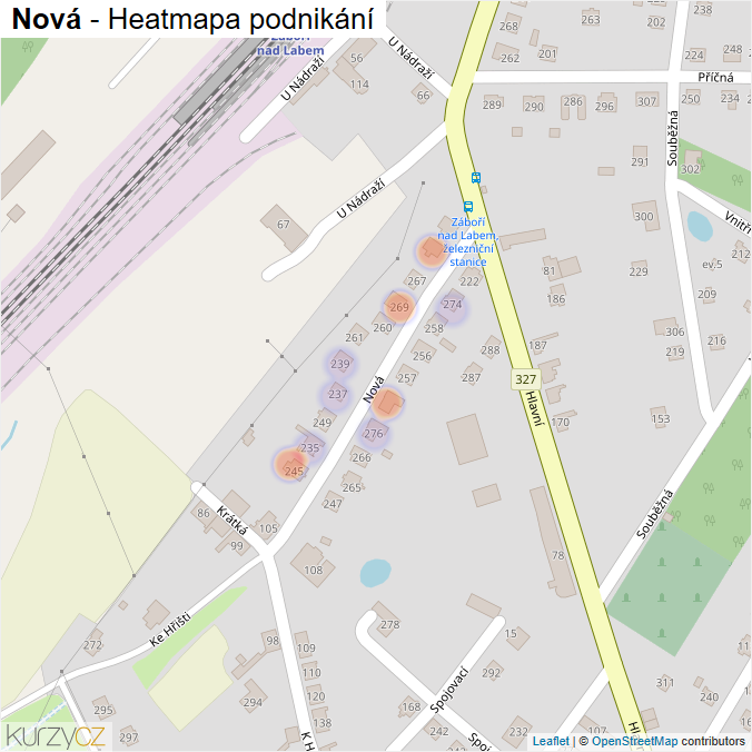 Mapa Nová - Firmy v ulici.