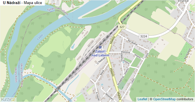 U Nádraží - mapa ulice