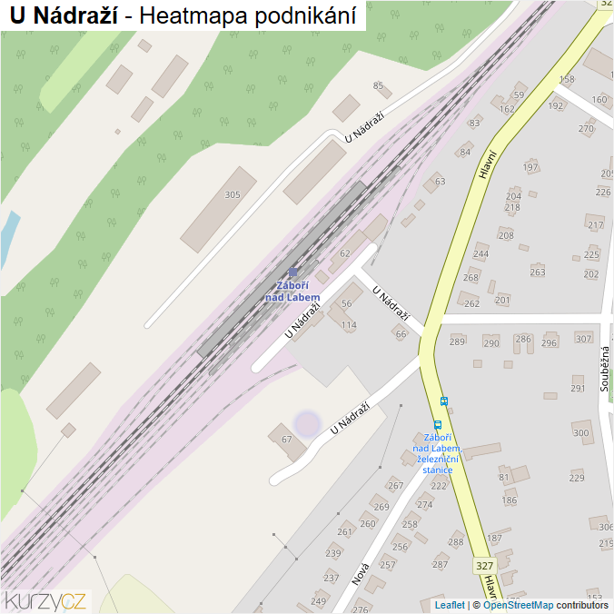 Mapa U Nádraží - Firmy v ulici.