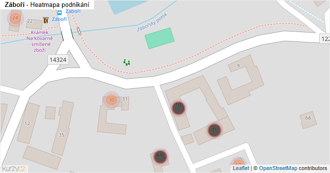 Záboří - mapa podnikání
