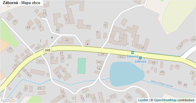 Záborná - mapa obce