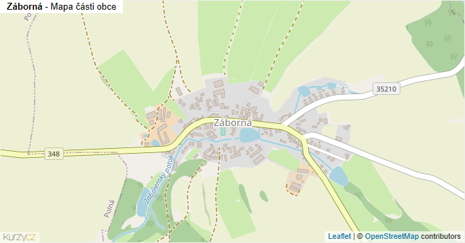 Záborná - mapa části obce