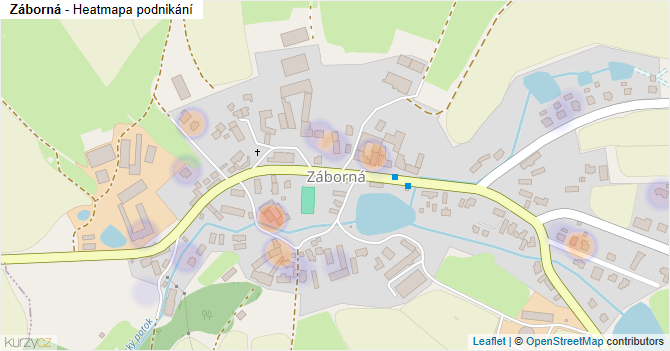 Záborná - mapa podnikání