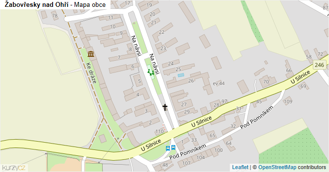 Žabovřesky nad Ohří - mapa obce