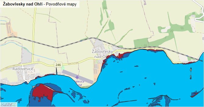 Žabovřesky nad Ohří - záplavové mapy stoleté vody