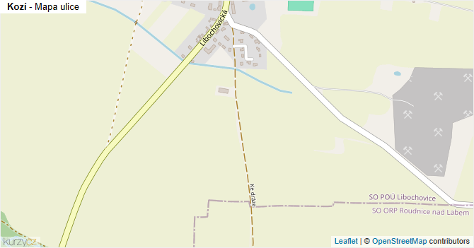 Kozí - mapa ulice