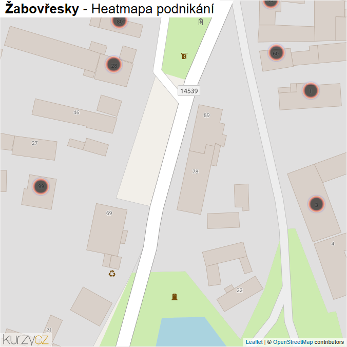 Mapa Žabovřesky - Firmy v obci.