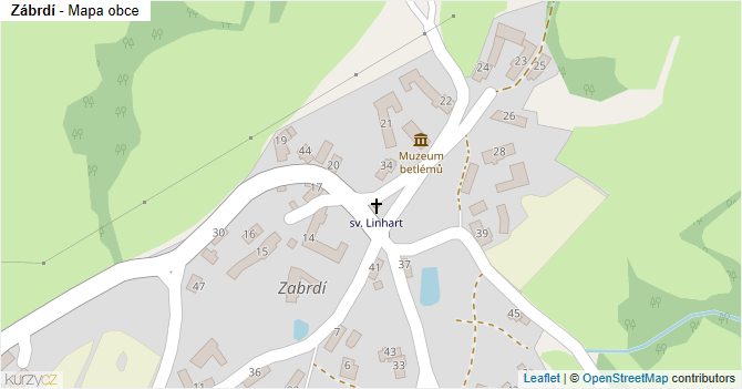 Zábrdí - mapa obce