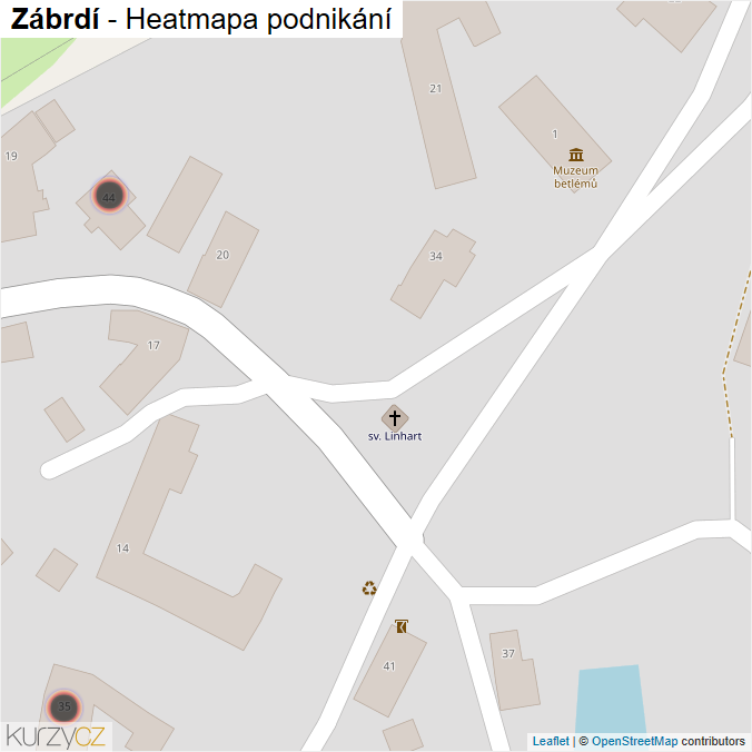 Mapa Zábrdí - Firmy v obci.