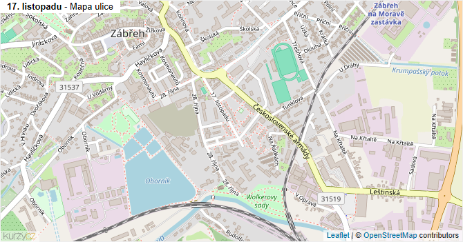 17. listopadu - mapa ulice