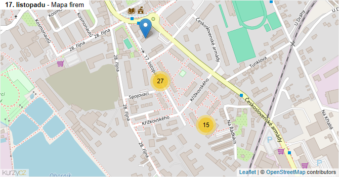 17. listopadu - mapa firem