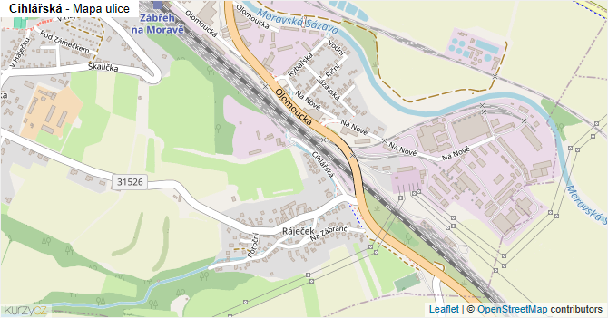 Cihlářská - mapa ulice