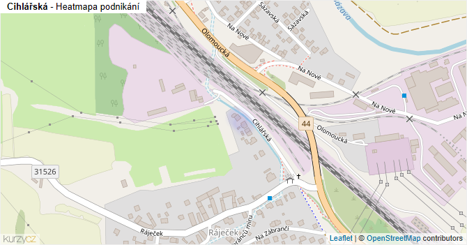 Cihlářská - mapa podnikání
