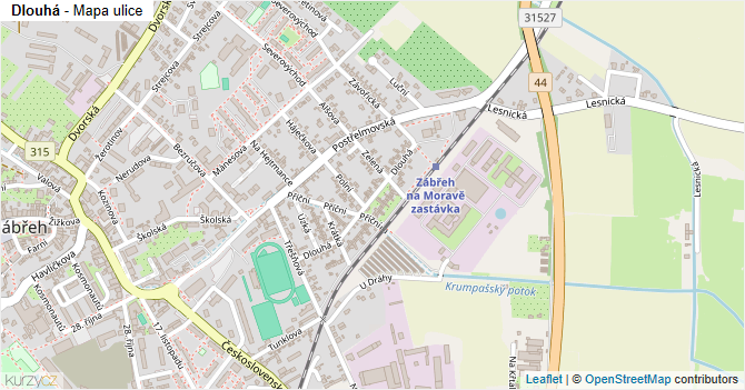 Dlouhá - mapa ulice