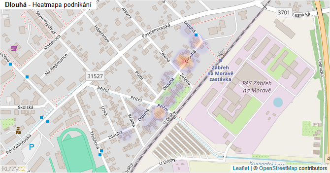Dlouhá - mapa podnikání