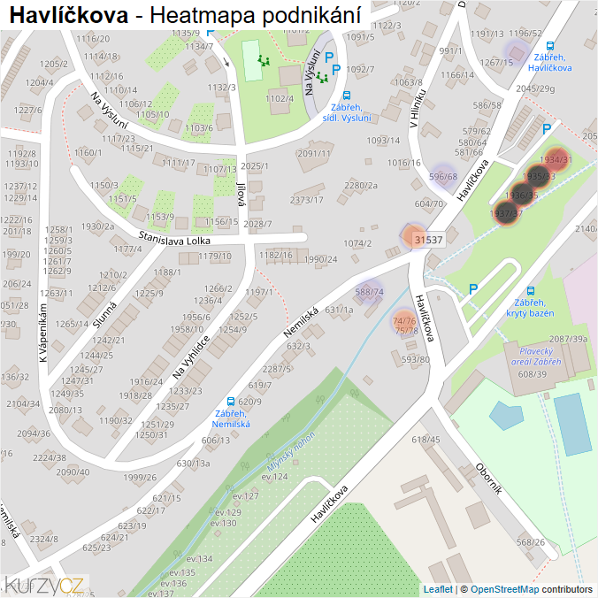 Mapa Havlíčkova - Firmy v ulici.