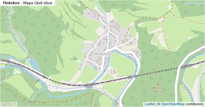 Hněvkov - mapa části obce