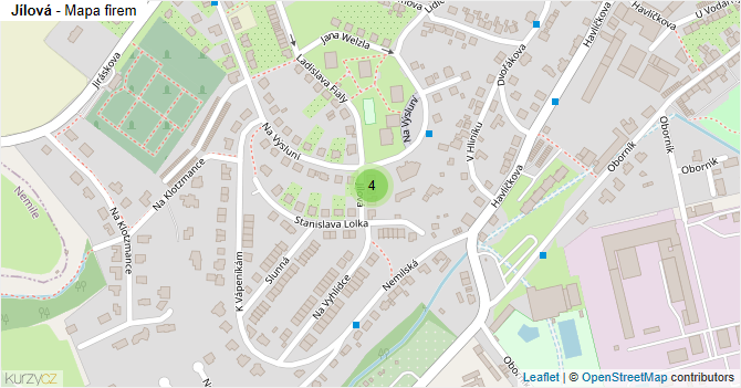 Jílová - mapa firem
