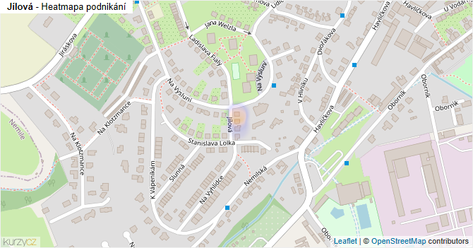 Jílová - mapa podnikání
