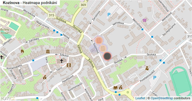 Kozinova - mapa podnikání