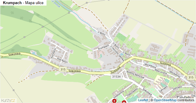 Krumpach - mapa ulice