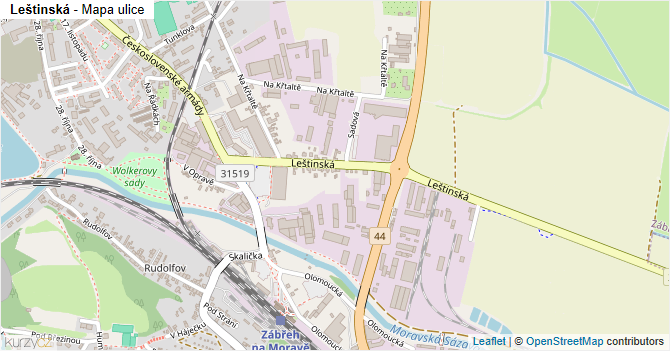 Leštinská - mapa ulice