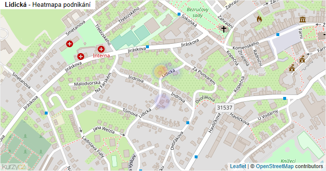 Lidická - mapa podnikání