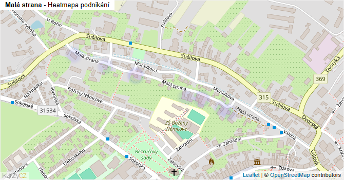 Malá strana - mapa podnikání