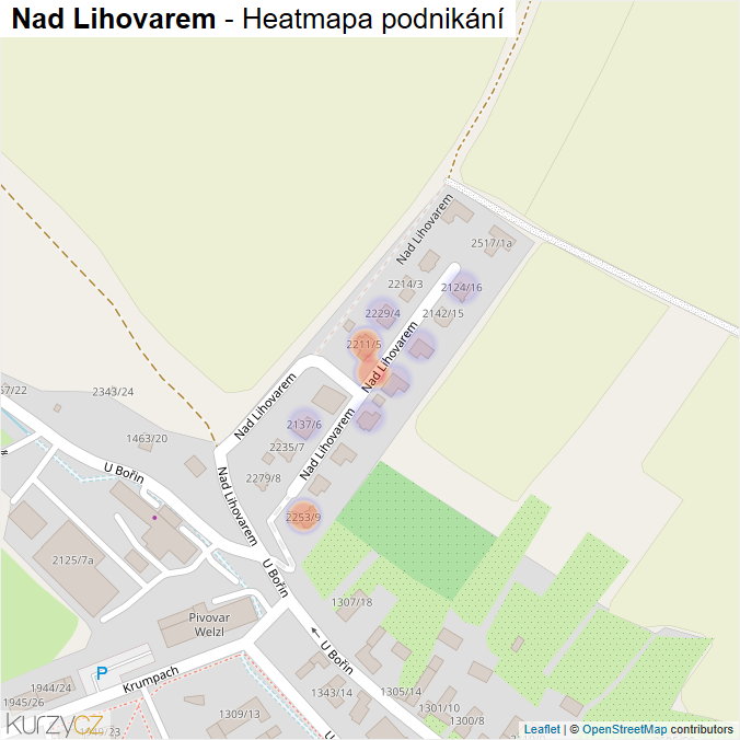 Mapa Nad Lihovarem - Firmy v ulici.