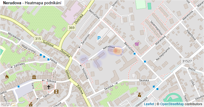 Nerudova - mapa podnikání