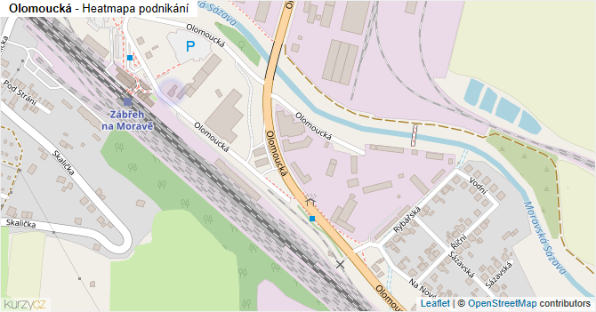 Olomoucká - mapa podnikání