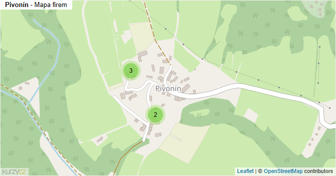 Pivonín - mapa firem