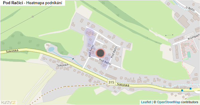 Pod Račicí - mapa podnikání