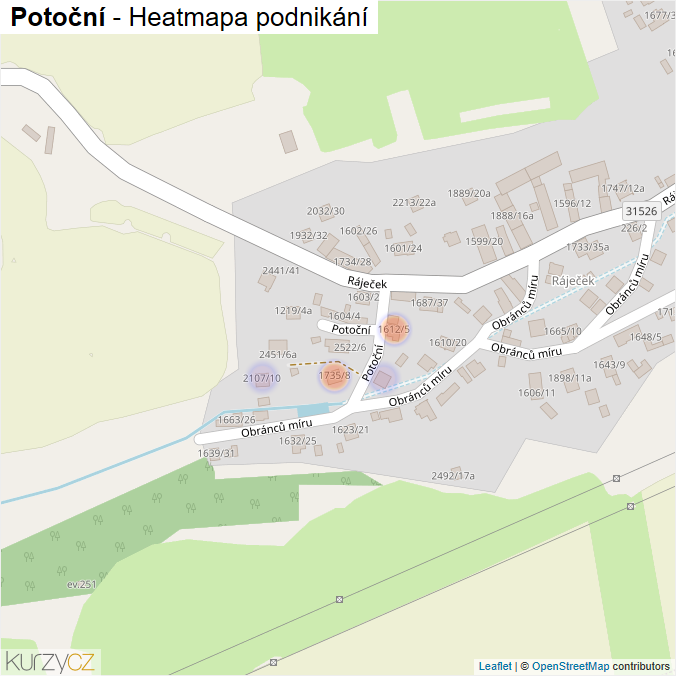 Mapa Potoční - Firmy v ulici.