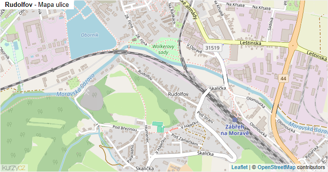 Rudolfov - mapa ulice