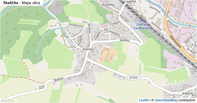 Skalička - mapa ulice
