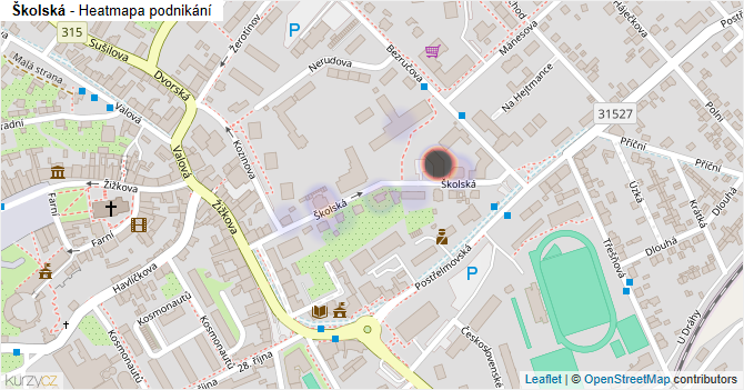 Školská - mapa podnikání