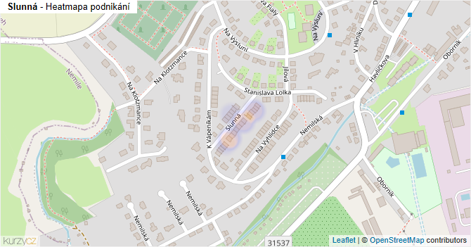 Slunná - mapa podnikání
