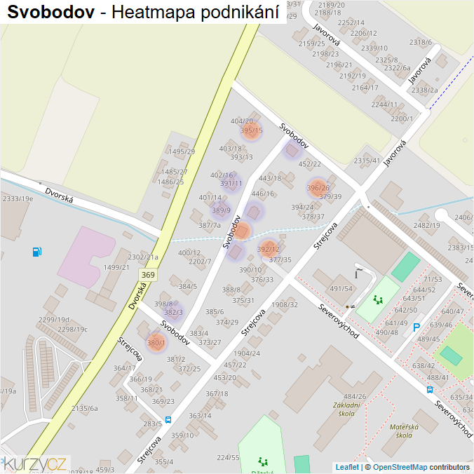 Mapa Svobodov - Firmy v ulici.