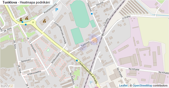 Tunklova - mapa podnikání