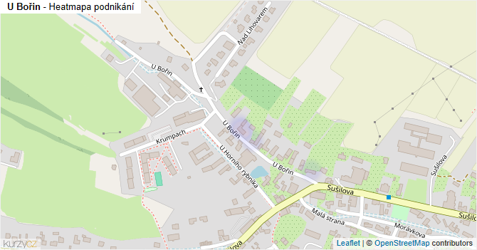 U Bořin - mapa podnikání