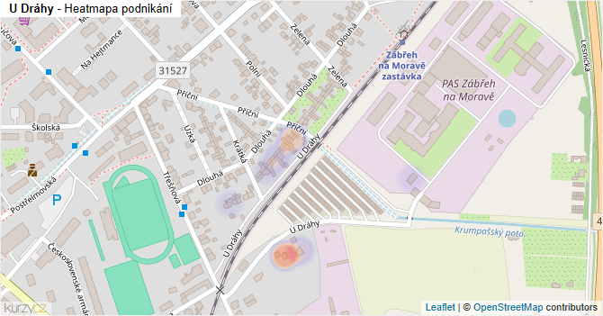 U Dráhy - mapa podnikání