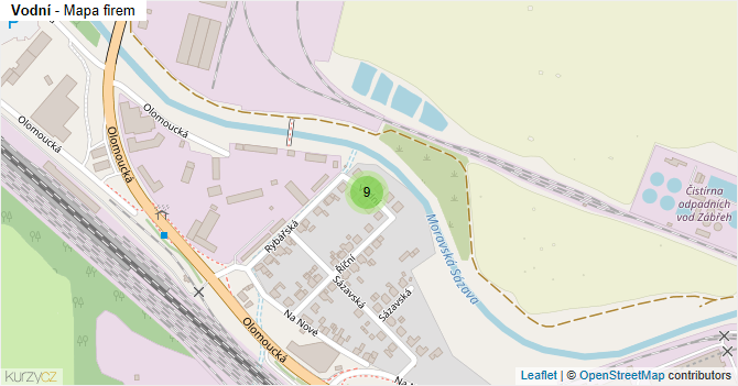 Vodní - mapa firem