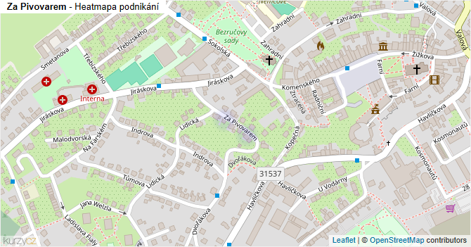Za Pivovarem - mapa podnikání