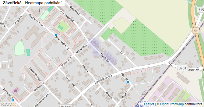 Závořická - mapa podnikání