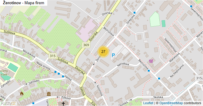 Žerotínov - mapa firem